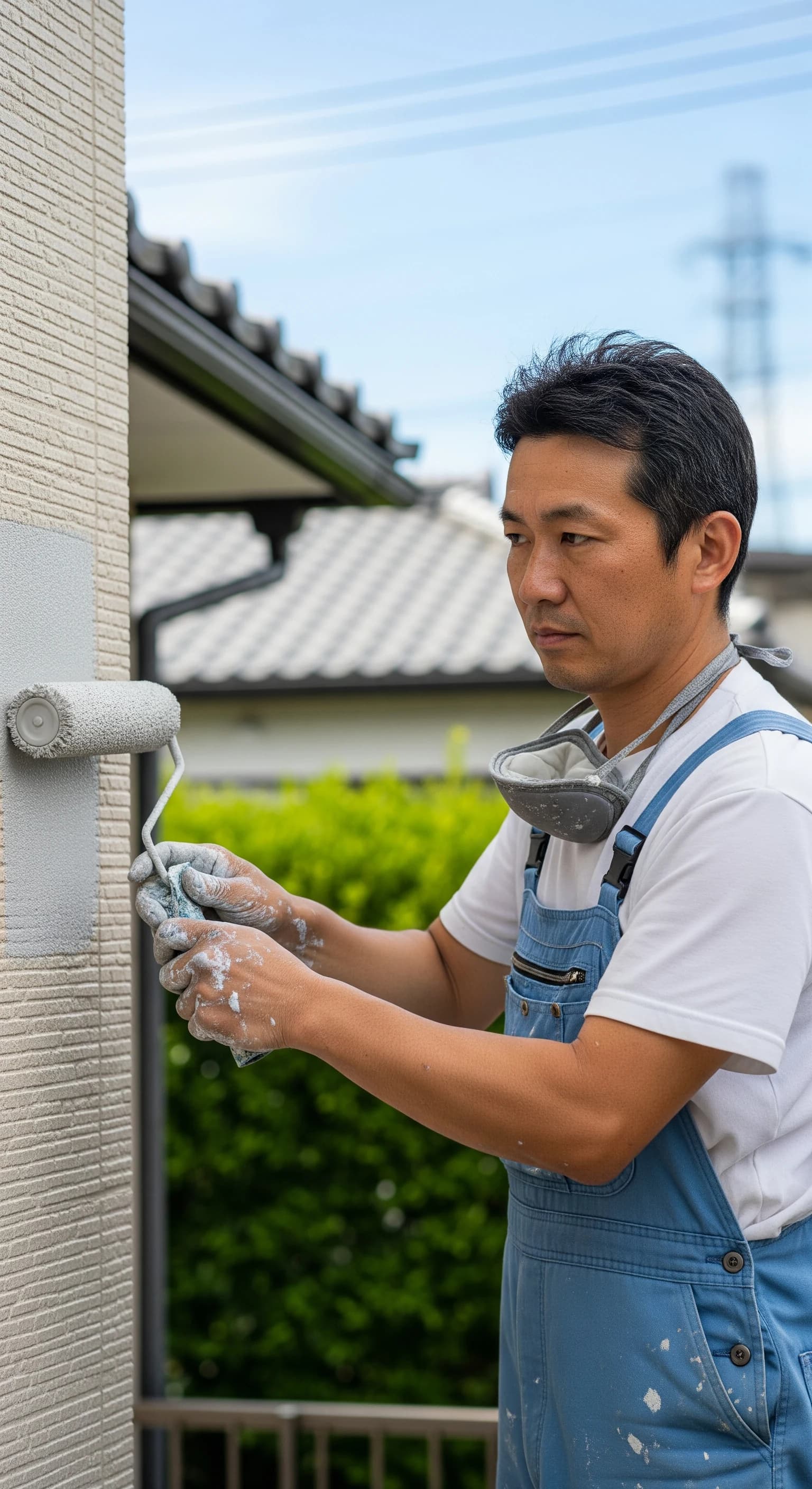 八戸市で外壁塗装を行う職人
